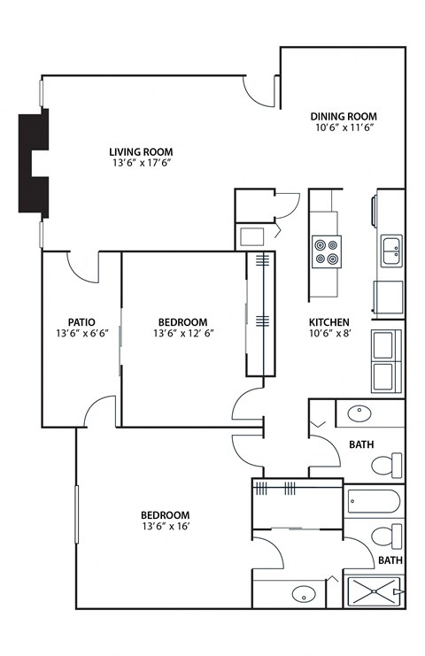 2BR 2BA (1310 SF) at Riverchase Landing, Alabama